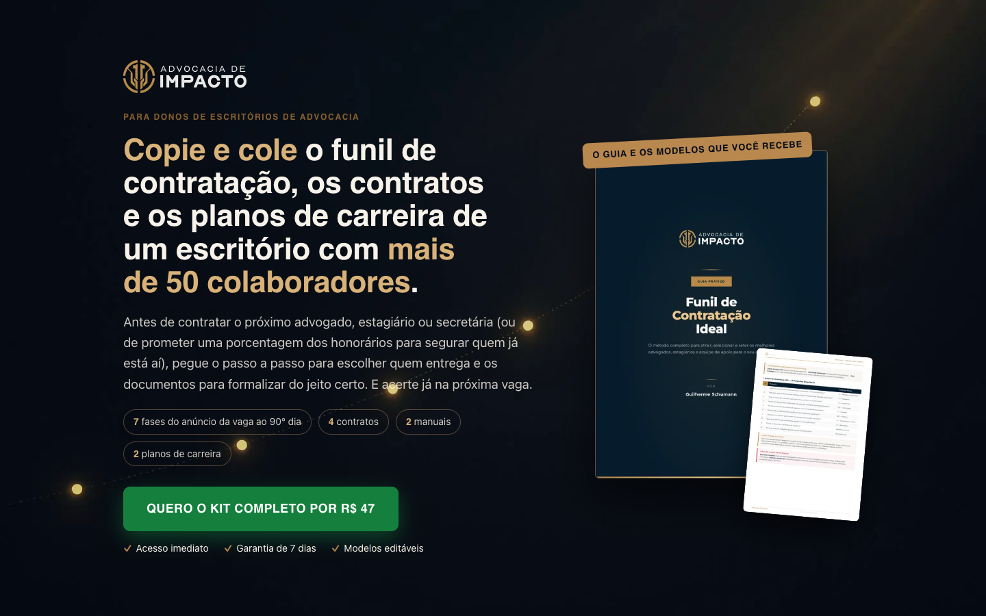 Página de vendas do Guia Funil de Contratação Ideal